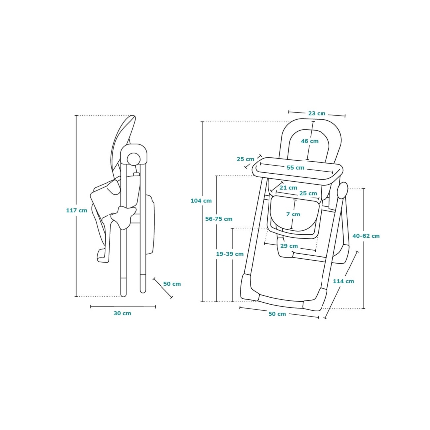 Lionelo - Seggiolina da pranzo per bambini LINN PLUS bianco/beige