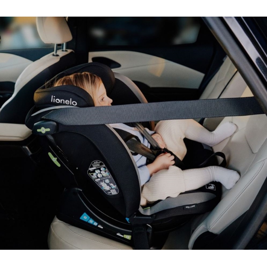 Lionelo - Seggiolino auto AART i-Dimensioni 40-150 cm nero/grigio