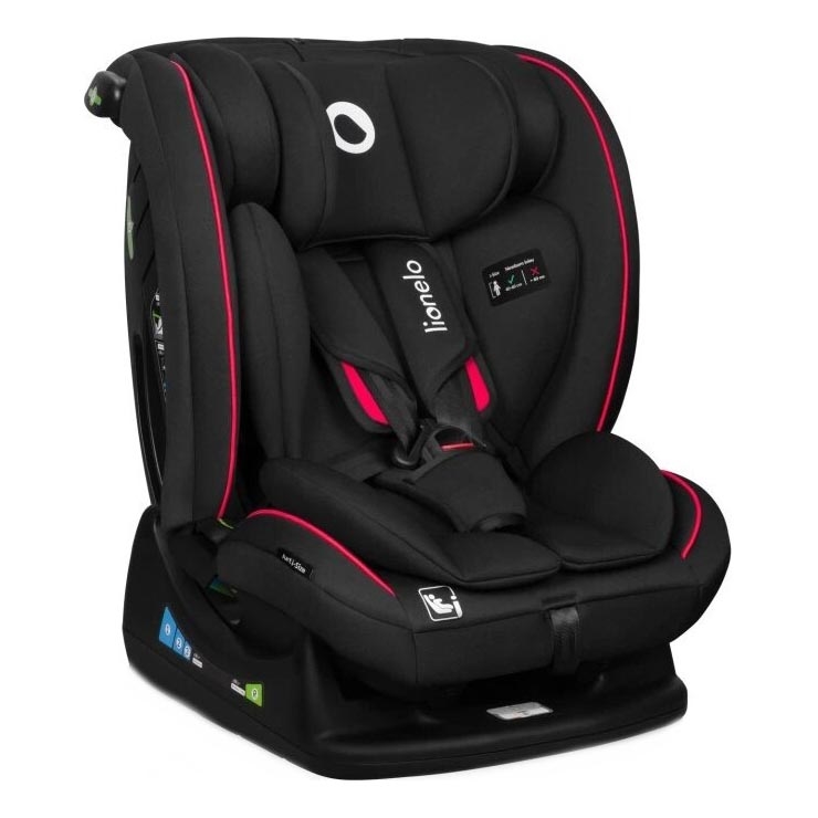 Lionelo - Seggiolino auto AART i-Dimensioni 40-150 cm nero/rosso
