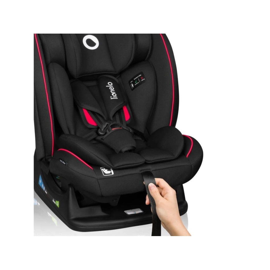 Lionelo - Seggiolino auto AART i-Dimensioni 40-150 cm nero/rosso