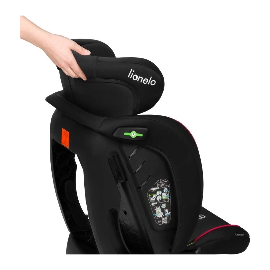 Lionelo - Seggiolino auto AART i-Dimensioni 40-150 cm nero/rosso