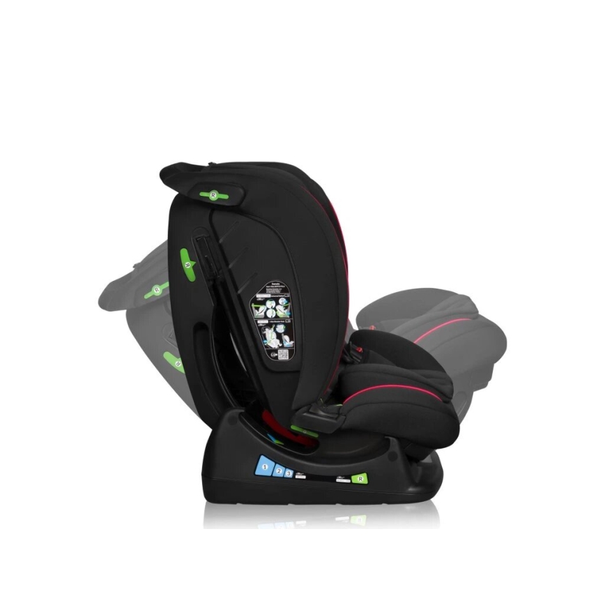 Lionelo - Seggiolino auto AART i-Dimensioni 40-150 cm nero/rosso