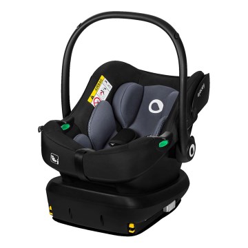 Lionelo - Seggiolino auto ASTRID SET i-Size 40-87 cm con base girevole Nero/Grigio
