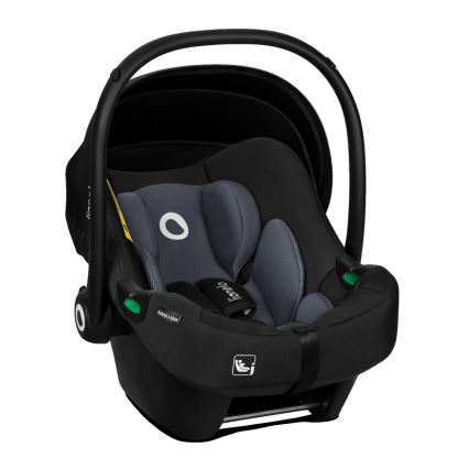 Lionelo - Seggiolino auto ASTRID SET i-Size 40-87 cm con base girevole Nero/Grigio