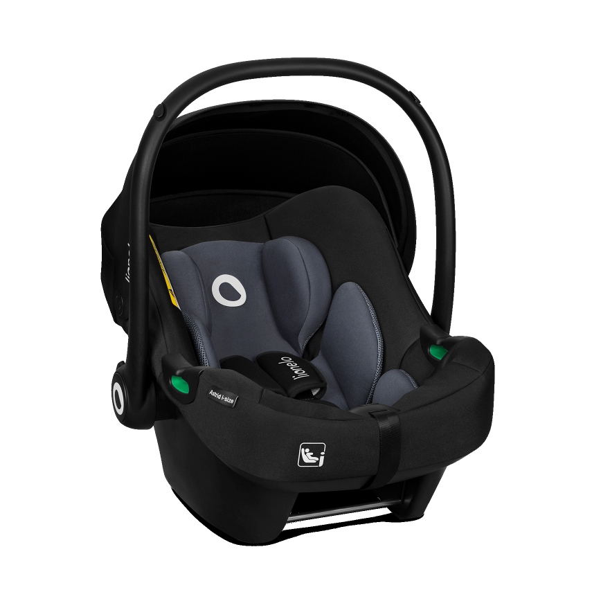 Lionelo - Seggiolino auto ASTRID SET i-Size 40-87 cm con base girevole Nero/Grigio