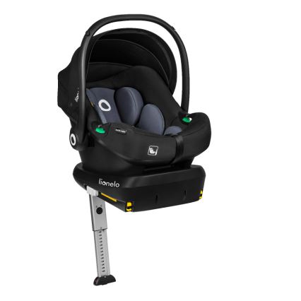 Lionelo - Seggiolino auto ASTRID SET i-Size 40-87 cm con base girevole Nero/Grigio