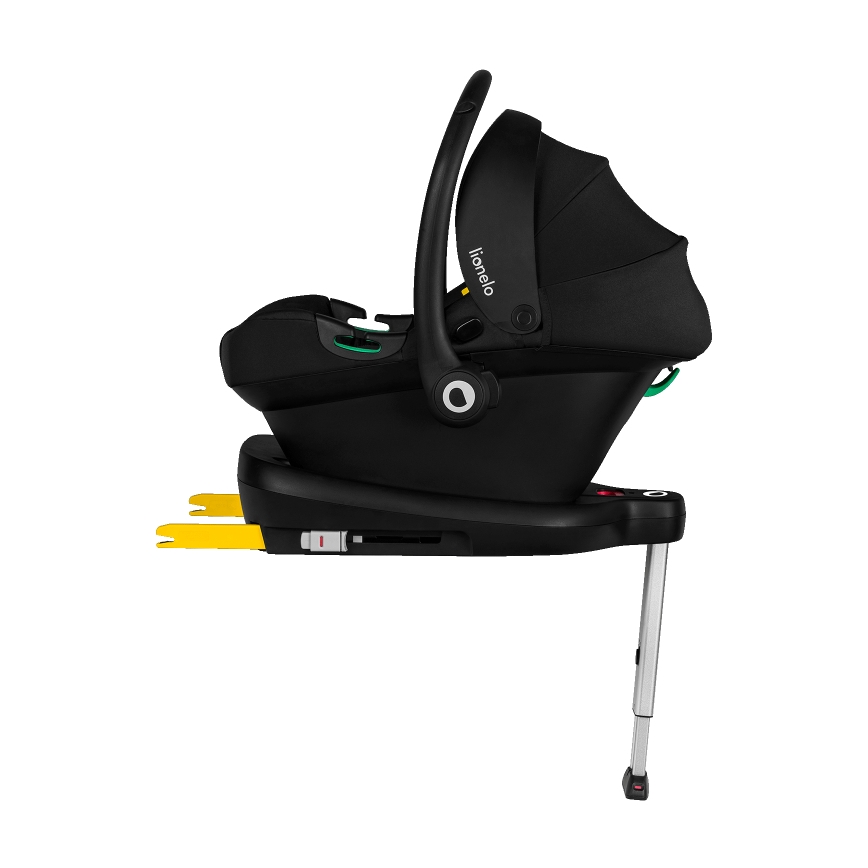Lionelo - Seggiolino auto ASTRID SET i-Size 40-87 cm con base girevole Nero/Grigio