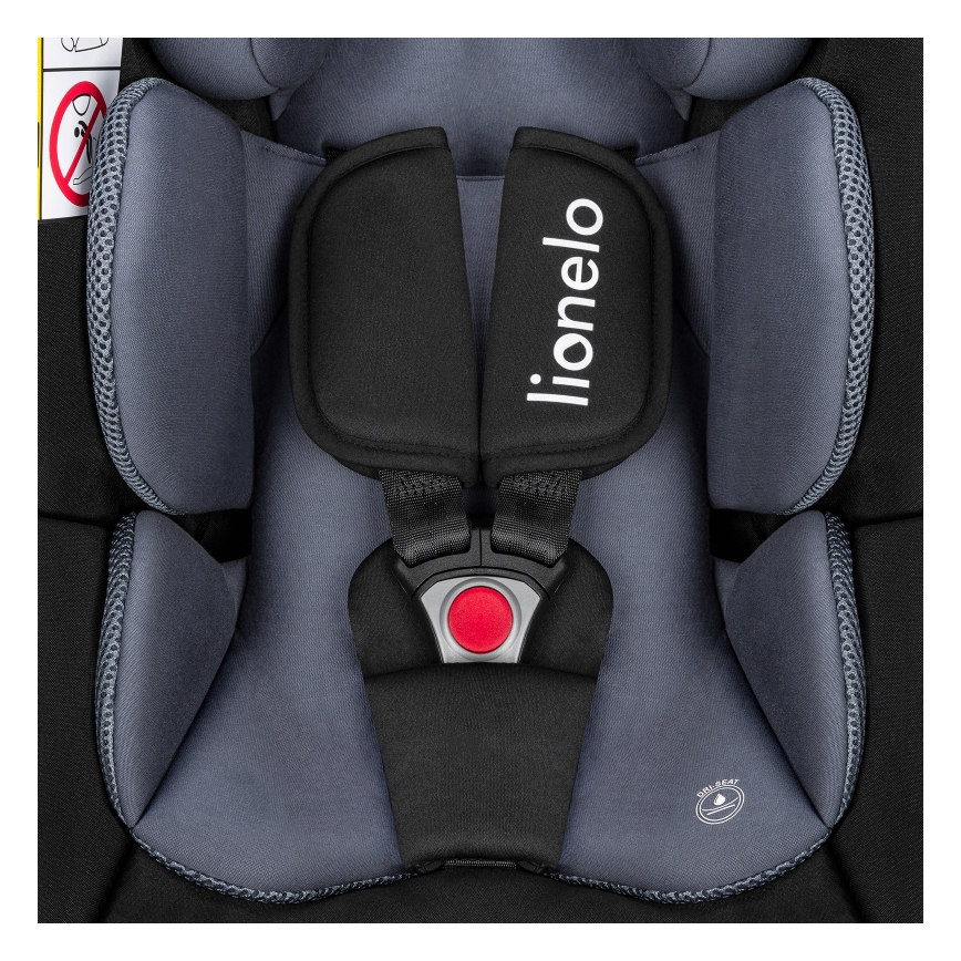 Lionelo - Seggiolino auto ASTRID SET i-Size 40-87 cm con base girevole Nero/Grigio