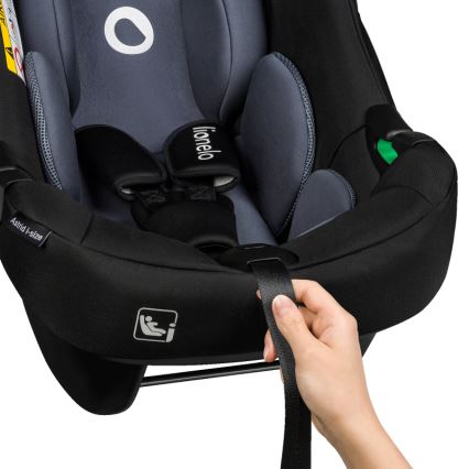 Lionelo - Seggiolino auto ASTRID SET i-Size 40-87 cm con base girevole Nero/Grigio