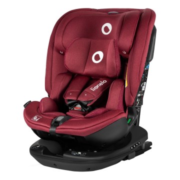 Lionelo - Seggiolino auto BASTIAAN con base girevole i-Size 40-150 cm Rosso bordeaux