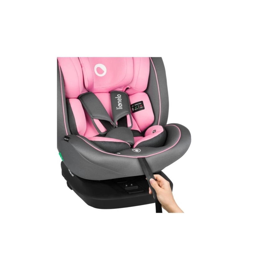Lionelo - Seggiolino auto BASTIAAN i-Dimensioni 40-150 cm grigio/rosa