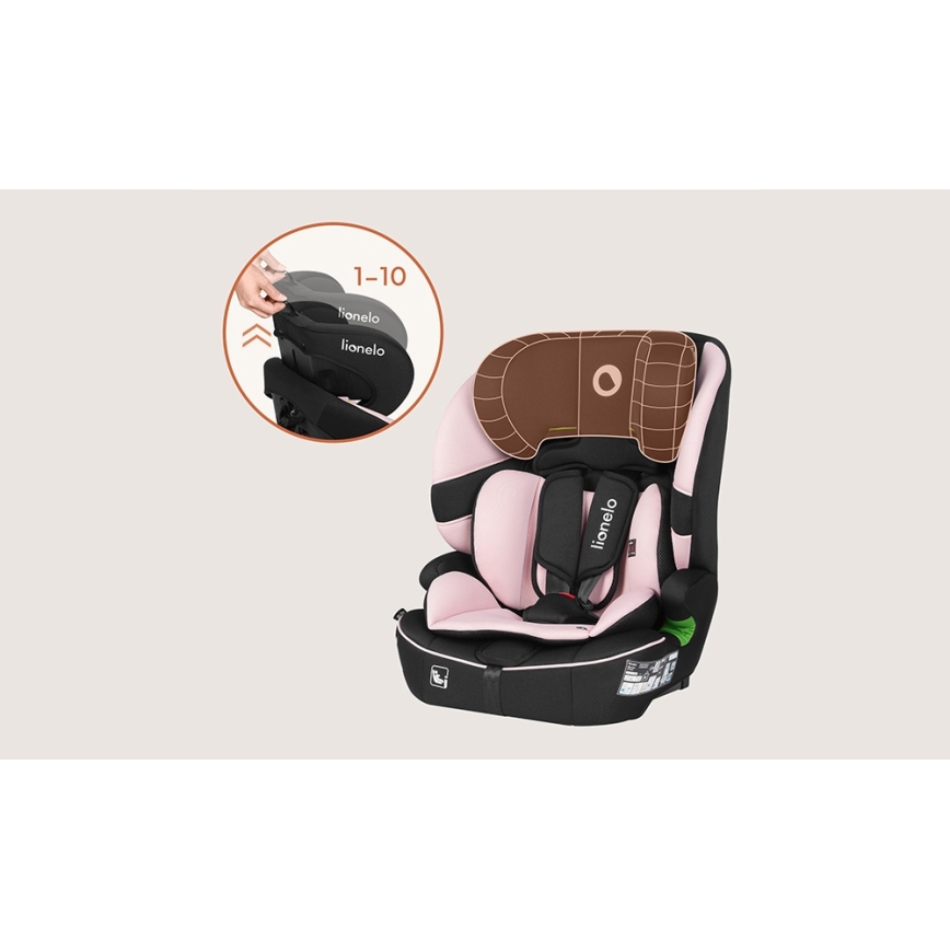 Lionelo - Seggiolino auto BILLY i-Size 76-150 cm Rosa baby