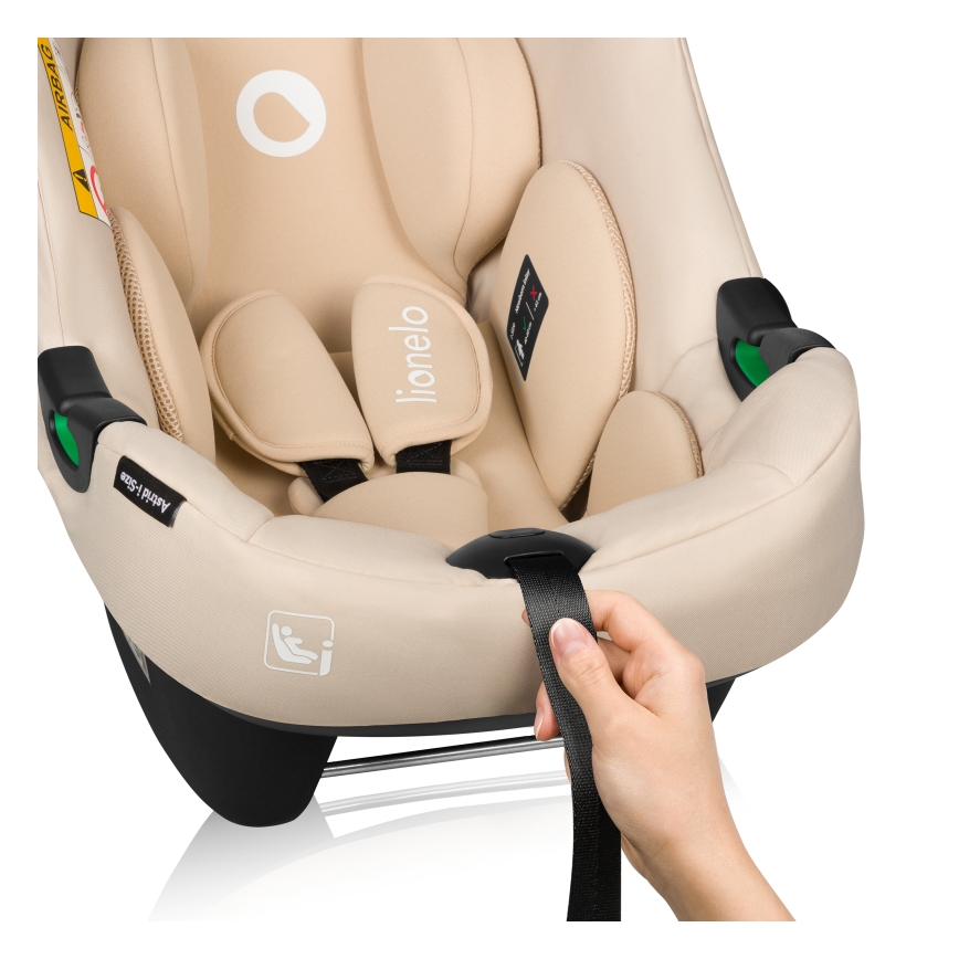 Lionelo - Seggiolino auto con base ASTRID SET i-Size 40-87 cm Beige Sabbia