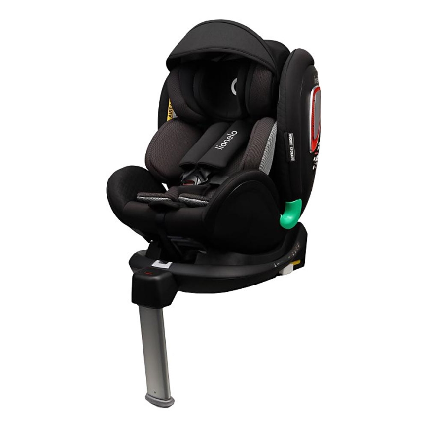Lionelo - Seggiolino auto con base girevole ANTOON PLUS i-Size 40-105 cm Nero Onice