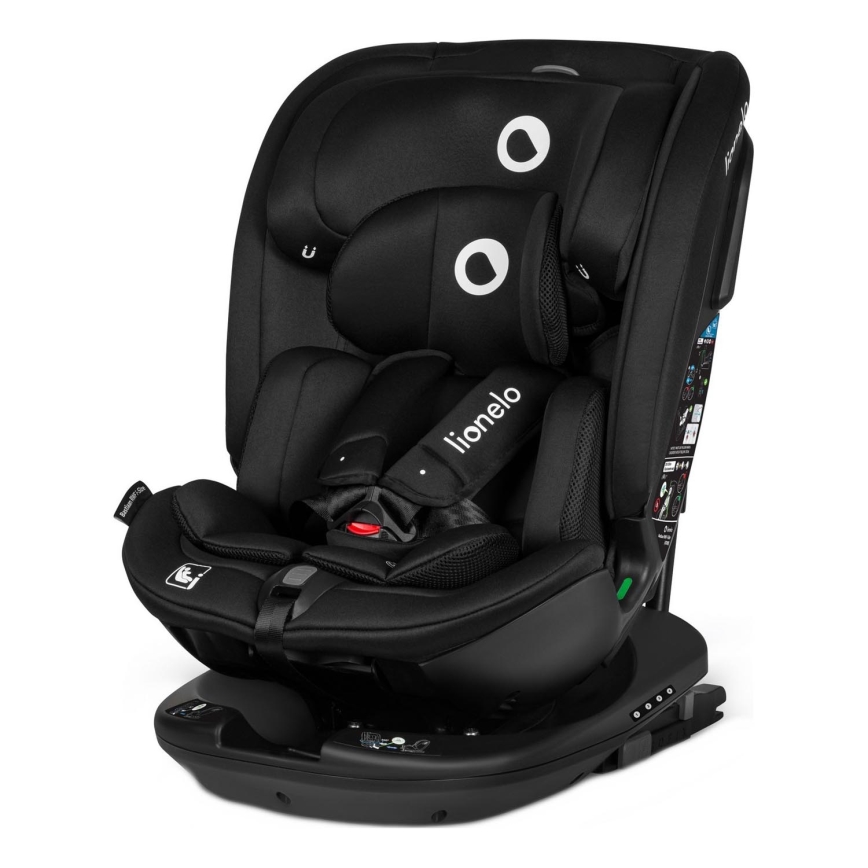 Lionelo - Seggiolino auto con base girevole BASTIAAN i-Size 40-150 cm Black Carbon
