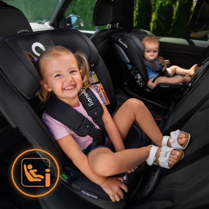 Lionelo - Seggiolino auto con base girevole BASTIAAN i-Size 40-150 cm Black Carbon