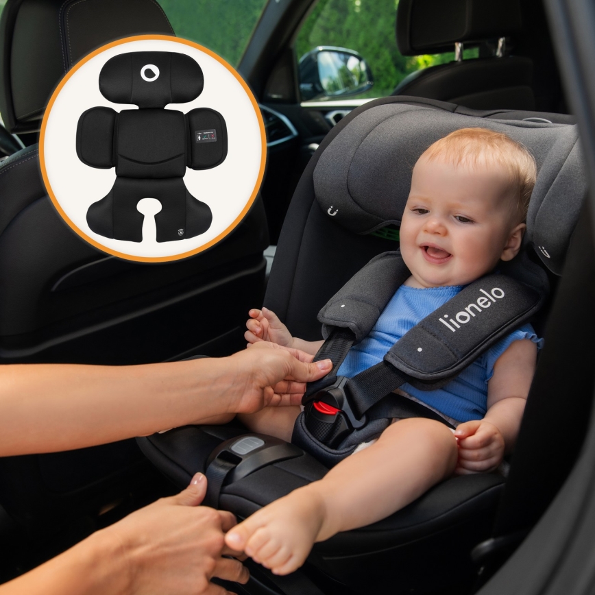 Lionelo - Seggiolino auto con base girevole BASTIAAN i-Size 40-150 cm Black Carbon