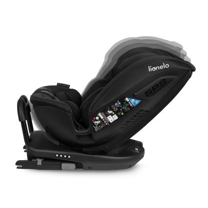 Lionelo - Seggiolino auto con base girevole BASTIAAN i-Size 40-150 cm Black Carbon