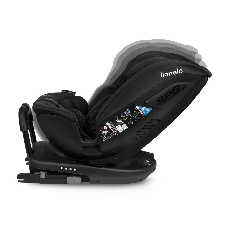 Lionelo - Seggiolino auto con base girevole BASTIAAN i-Size 40-150 cm Black Carbon