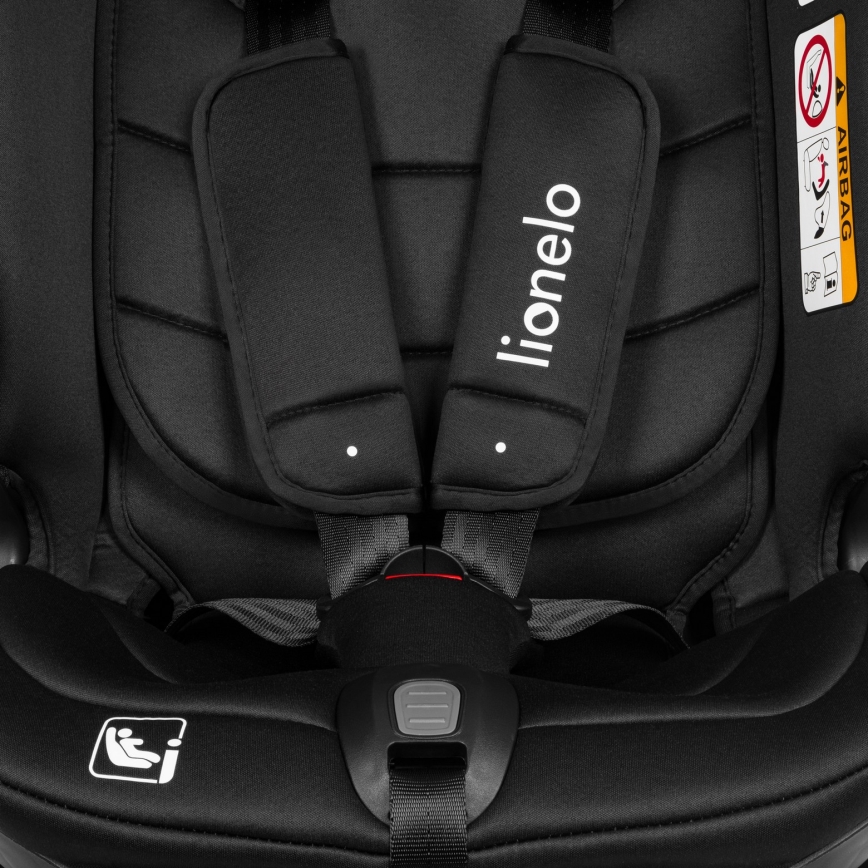 Lionelo - Seggiolino auto con base girevole BASTIAAN i-Size 40-150 cm Black Carbon