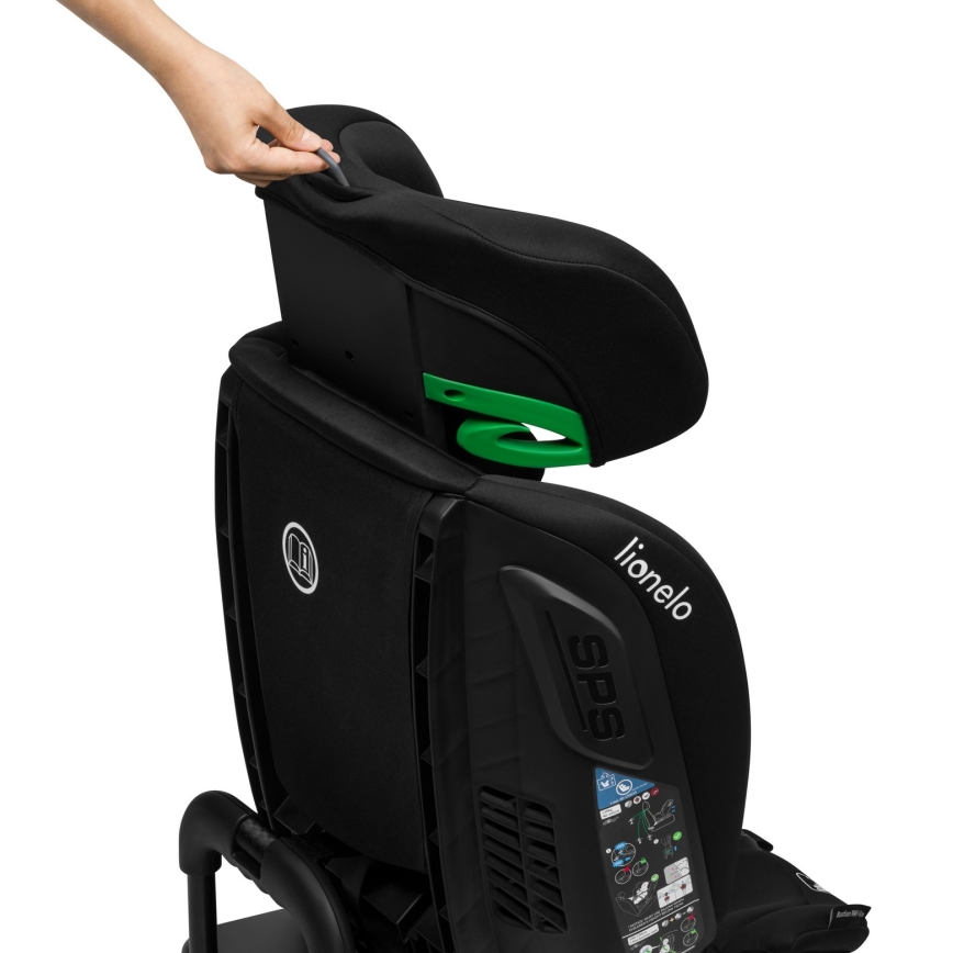 Lionelo - Seggiolino auto con base girevole BASTIAAN i-Size 40-150 cm Black Carbon