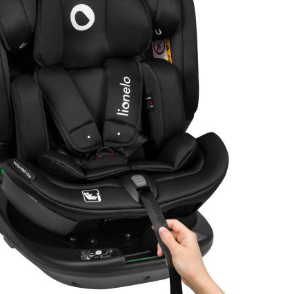 Lionelo - Seggiolino auto con base girevole BASTIAAN i-Size 40-150 cm Black Carbon