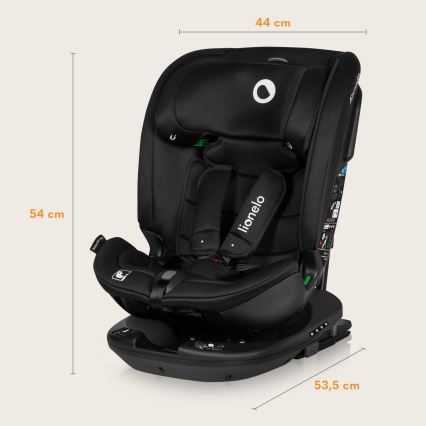 Lionelo - Seggiolino auto con base girevole BASTIAAN i-Size 40-150 cm Black Carbon