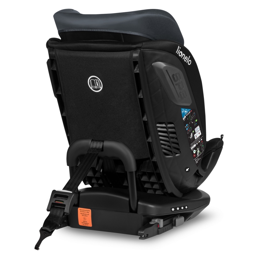 Lionelo - Seggiolino auto con base girevole BASTIAAN i-Size 40-150 cm Grey Stone