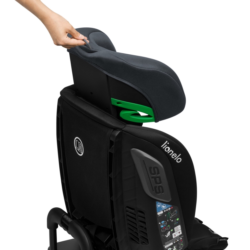 Lionelo - Seggiolino auto con base girevole BASTIAAN i-Size 40-150 cm Grey Stone