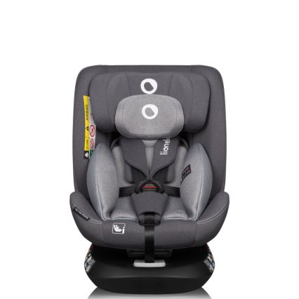 Lionelo - Seggiolino auto con base girevole BASTIAAN ONE i-Size 40-150 cm Grigio Pietra