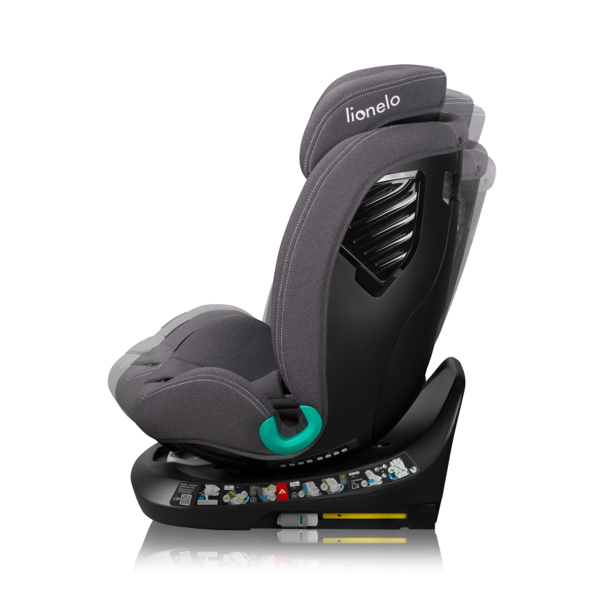 Lionelo - Seggiolino auto con base girevole BASTIAAN ONE i-Size 40-150 cm Grigio Pietra