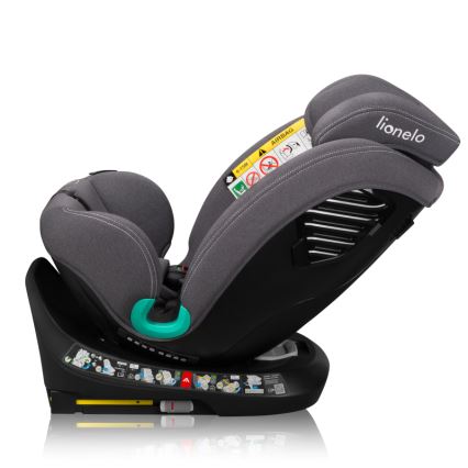 Lionelo - Seggiolino auto con base girevole BASTIAAN ONE i-Size 40-150 cm Grigio Pietra