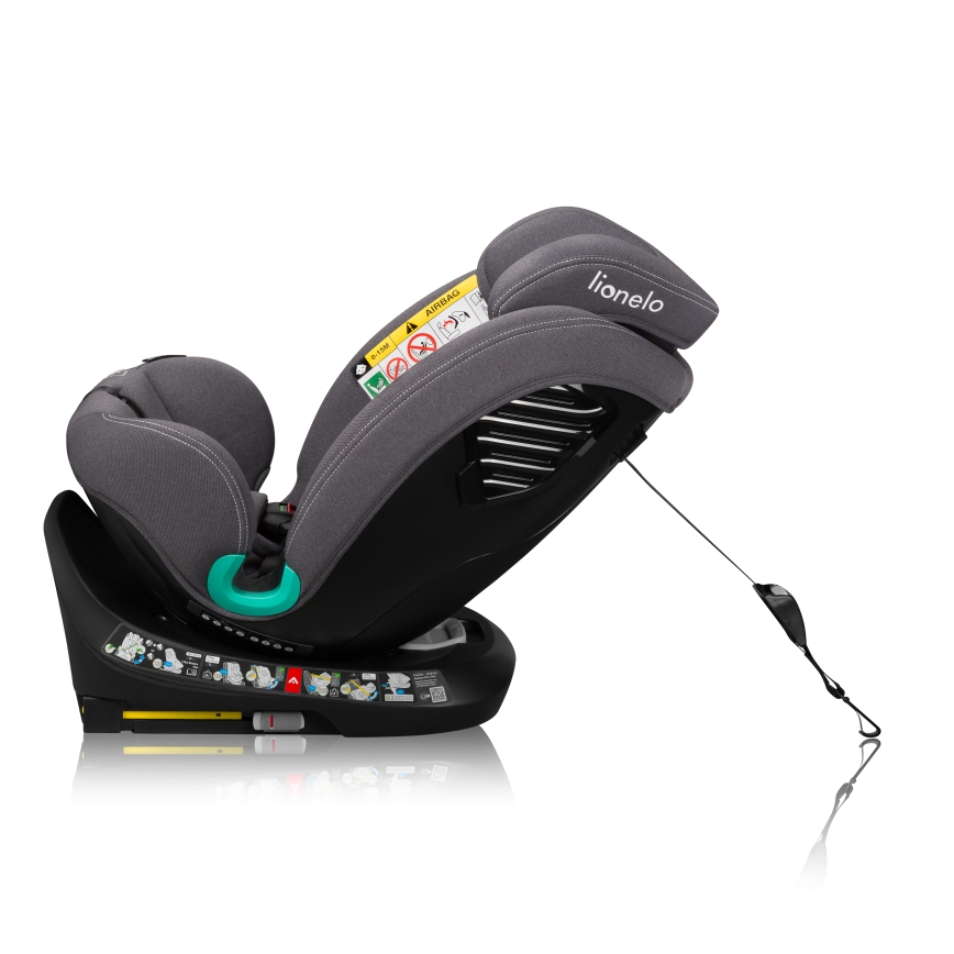 Lionelo - Seggiolino auto con base girevole BASTIAAN ONE i-Size 40-150 cm Grigio Pietra