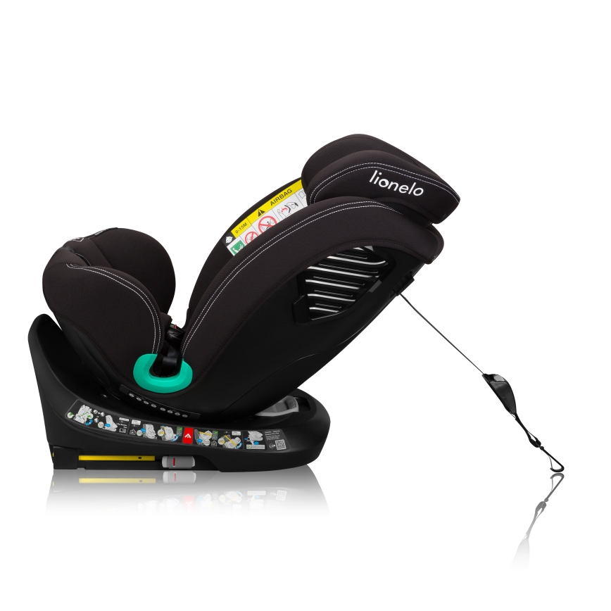 Lionelo - Seggiolino auto con base girevole BASTIAAN ONE i-Size 40-150 cm Black Carbon