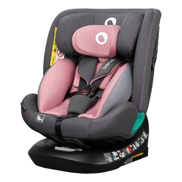 Lionelo - Seggiolino auto con base girevole BASTIAAN ONE i-Size 40-150 cm Pink Rose