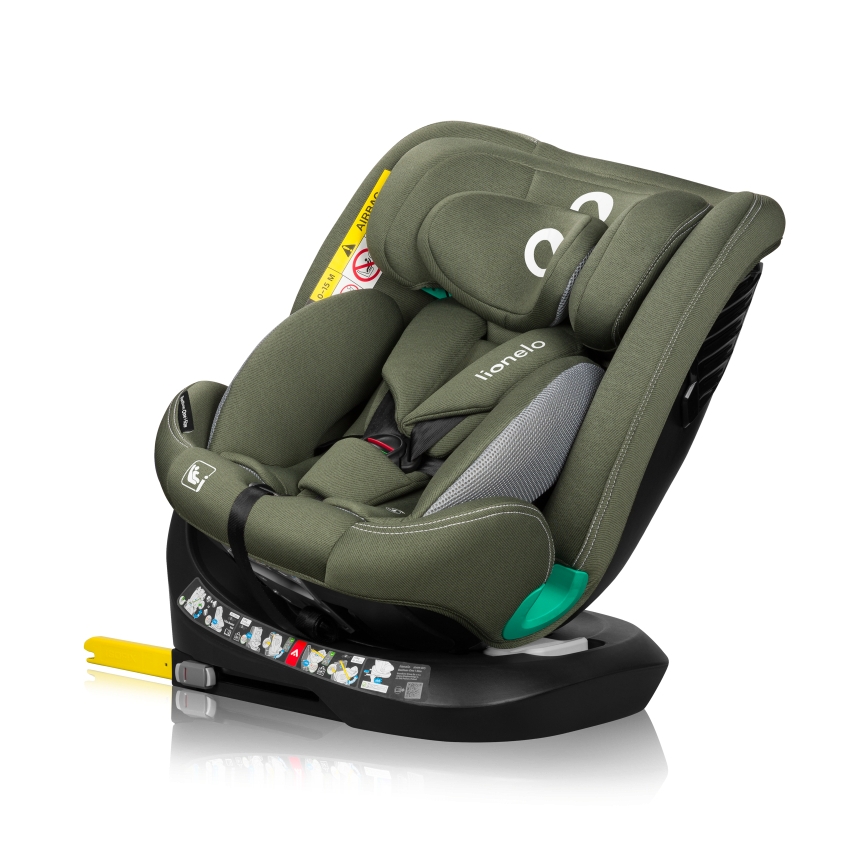 Lionelo - Seggiolino auto con base girevole BASTIAAN ONE i-Size 40-150 cm Verde oliva