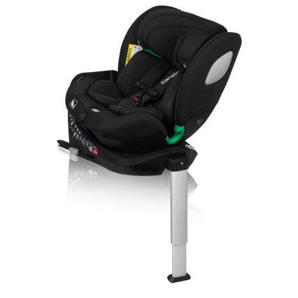 Lionelo - Seggiolino auto con base girevole BRAAM AIR i-Size 40-150 cm Nero carbone