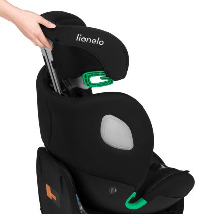 Lionelo - Seggiolino auto con base girevole BRAAM AIR i-Size 40-150 cm Nero carbone