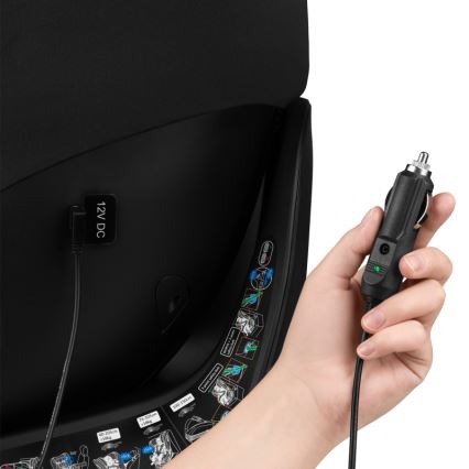 Lionelo - Seggiolino auto con base girevole BRAAM AIR i-Size 40-150 cm Nero carbone