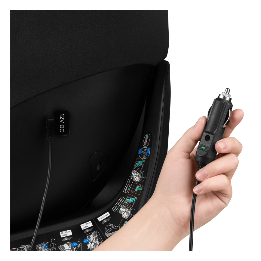 Lionelo - Seggiolino auto con base girevole BRAAM AIR i-Size 40-150 cm Nero carbone