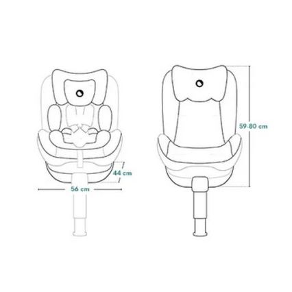 Lionelo - Seggiolino auto con base girevole BRAAM AIR i-Size 40-150 cm Nero carbone
