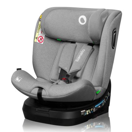 Lionelo - Seggiolino auto con base girevole BRAVE i-Size 40-150 cm Grigio Pietra