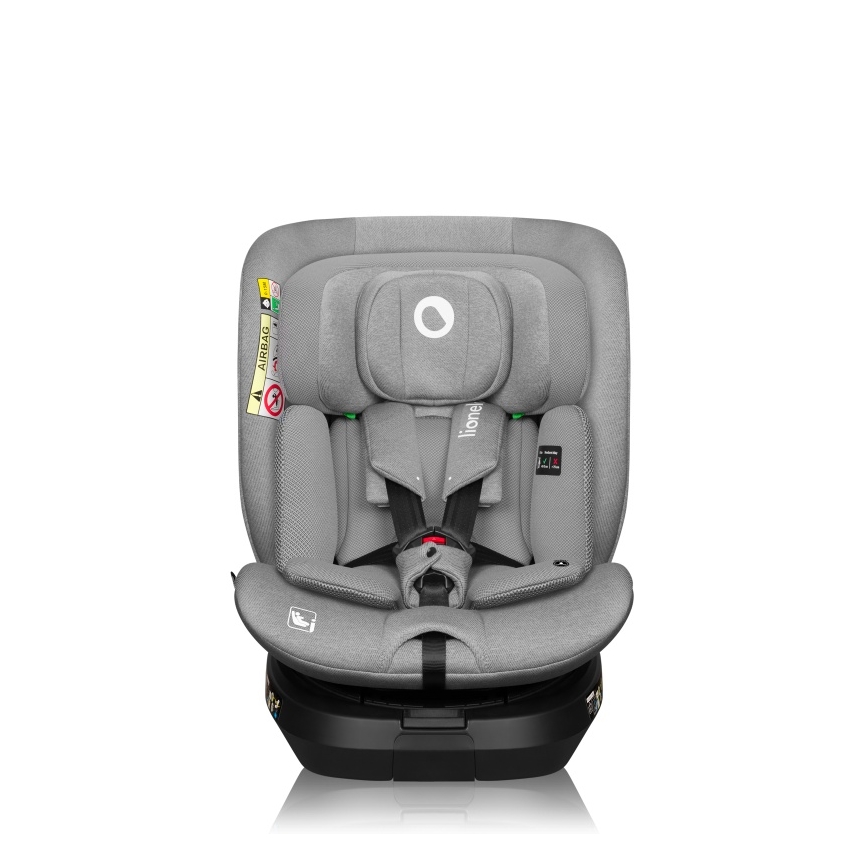 Lionelo - Seggiolino auto con base girevole BRAVE i-Size 40-150 cm Grigio Pietra