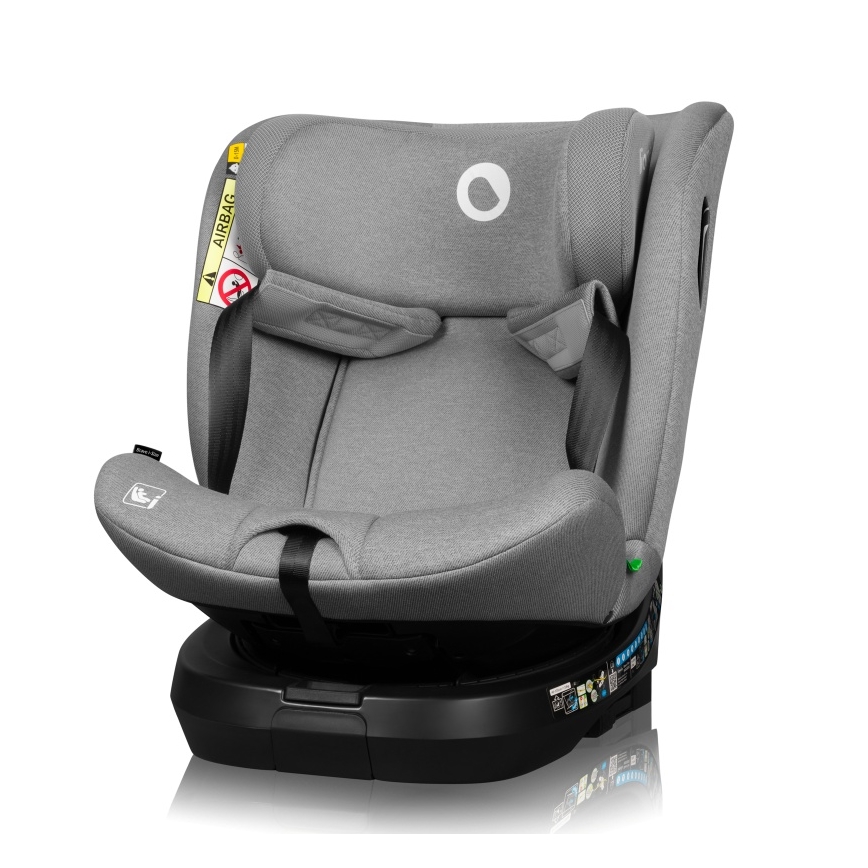 Lionelo - Seggiolino auto con base girevole BRAVE i-Size 40-150 cm Grigio Pietra