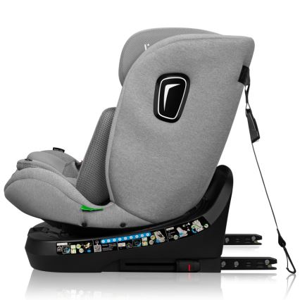Lionelo - Seggiolino auto con base girevole BRAVE i-Size 40-150 cm Grigio Pietra