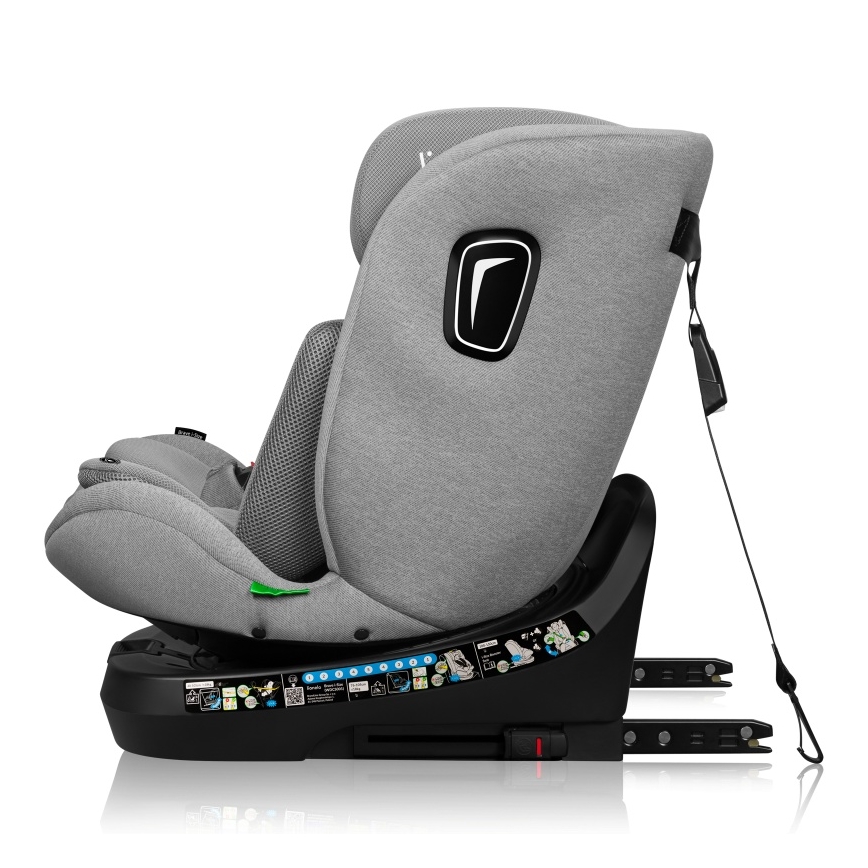 Lionelo - Seggiolino auto con base girevole BRAVE i-Size 40-150 cm Grigio Pietra