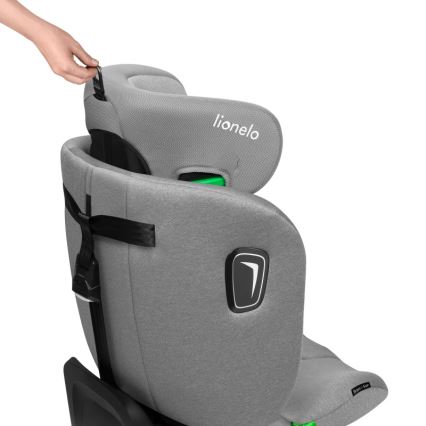 Lionelo - Seggiolino auto con base girevole BRAVE i-Size 40-150 cm Grigio Pietra