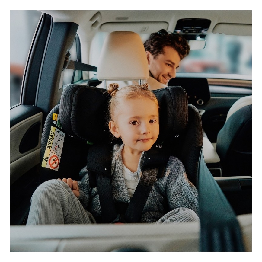 Lionelo - Seggiolino auto con base girevole BRAVE i-Size 40-150 cm Nero Carbon