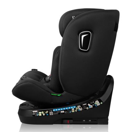 Lionelo - Seggiolino auto con base girevole BRAVE i-Size 40-150 cm Nero Carbon