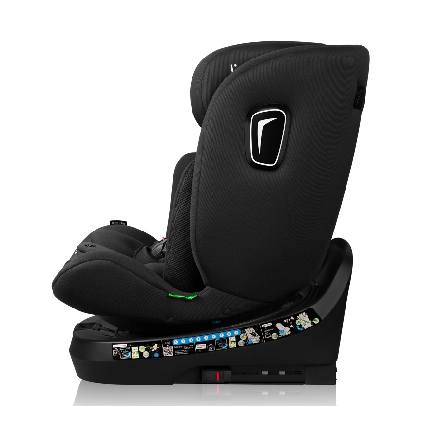 Lionelo - Seggiolino auto con base girevole BRAVE i-Size 40-150 cm Nero Carbon